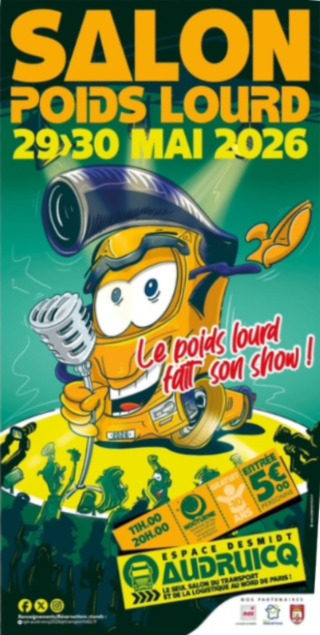 Flyer officiel Salon du Poids Lourds 2026 à Audruicq Espace Desmidt 29 et 30 mai<br />
